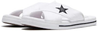 Shop (W) Converse One Star Slide Canvas Blanc Chaussons ''Blanc Noir'' 565530C