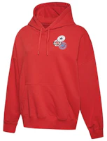 (Women) Converse Red Hoodie with Logo Print and Drawstring 10020737-A02 (Women) Converse Red Hoodie with Logo Print and Drawstring 10020737-A02