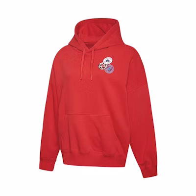 (Women) Converse Red Hoodie with Logo Print and Drawstring 10020737-A02