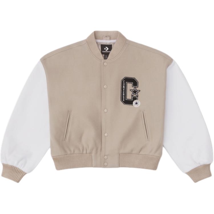 (Women) Converse Retro Collegiate Brown Baseball Jacket. 10026772-A01
