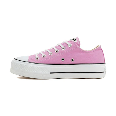 (W) Converse Seasonal Color Platform Chuck Taylor All Star Thick Sole Pink White Sneakers 'Pink Blue'
