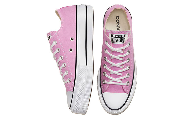 (W) Converse Seasonal Color Platform Chuck Taylor All Star Thick Sole Pink White Sneakers 'Pink Blue' 圖 4
