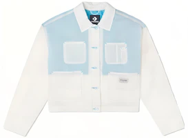 (Women) Converse Sheer Utility Cropped Casual Jacket Blue. 10021473-A02 (Women) Converse Sheer Utility Cropped Casual Jacket Blue. 10021473-A02