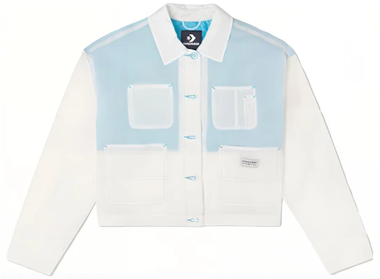 (Women) Converse Sheer Utility Cropped Casual Jacket Blue. 10021473-A02 Buy (Women) Converse Sheer Utility Cropped Casual Jacket Blue. 10021473-A02