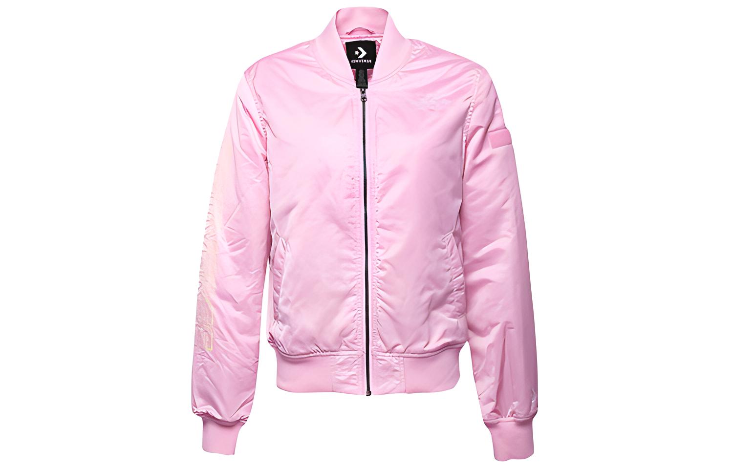 (Women) Converse Short Stand Collar Jacket in Cherry Pink 10007511-A01