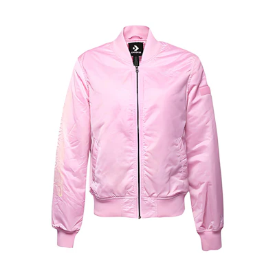 (Women) Converse Short Stand Collar Jacket in Cherry Pink 10007511-A01