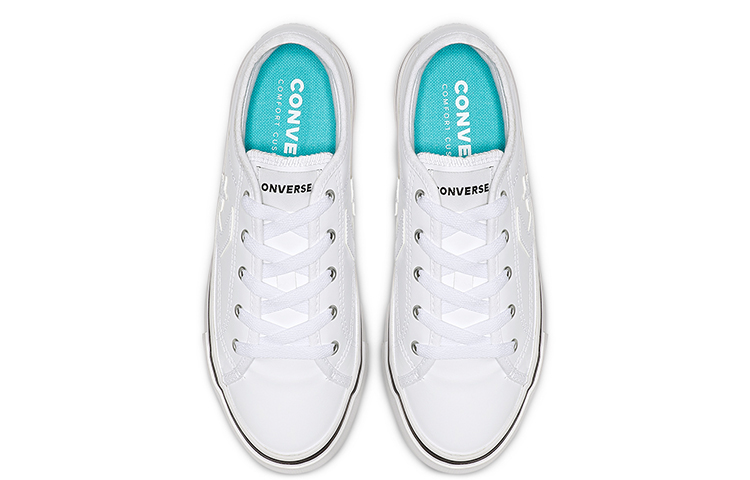 (W) Converse Star Replay Platform Leather Low Top Thick Sole Pure White 圖 4