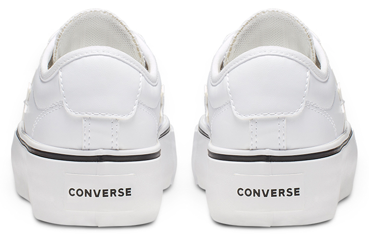 (W) Converse Star Replay Platform Leather Low Top Thick Sole Pure White 圖 5