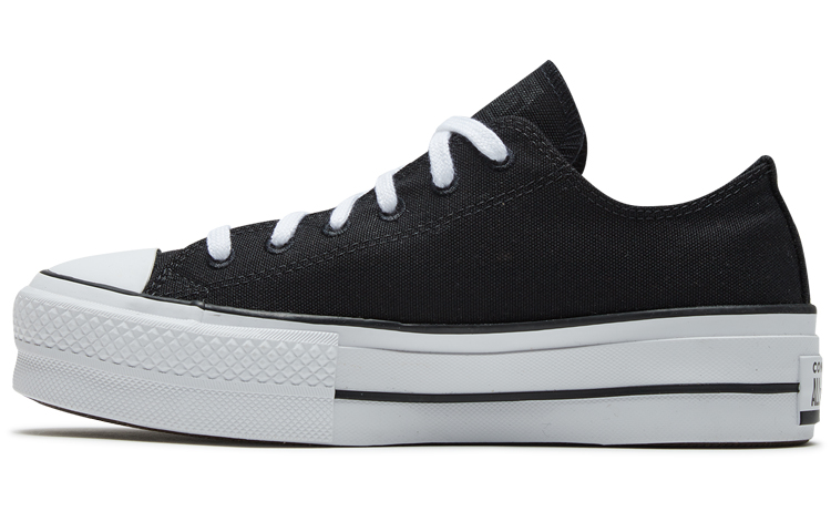 (Women) Converse Taylor All Star Lift Renew Canvas Thick Sole Black White 566231C