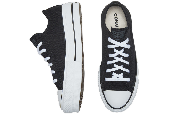 Lookbook (W) Converse Taylor All Star Lift Renew Canvas Tapak Tebal Hitam Putih 566231C