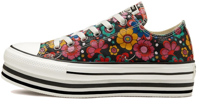 (W) 匡威联合平台厚底花卉黑黄绿款Chuck Taylor All Star 568001C Buy (W) 匡威联合平台厚底花卉黑黄绿款Chuck Taylor All Star 568001C