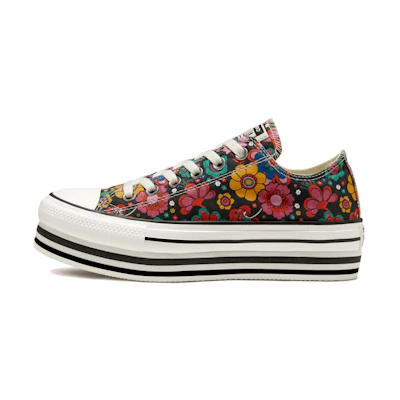 (W) Converse Unite Platform Chuck Taylor All Star Thick Sole Floral 'Black Yellow Green'