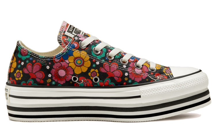 (W) Converse Unite Platform Chuck Taylor All Star Thick Sole Floral 'Black Yellow Green' 圖 2