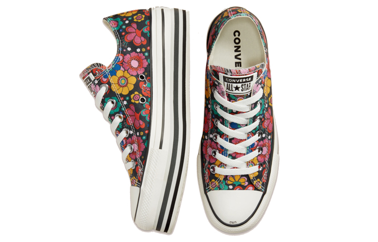(W) Converse Unite Platform Chuck Taylor All Star Thick Sole Floral 'Black Yellow Green' 圖 3