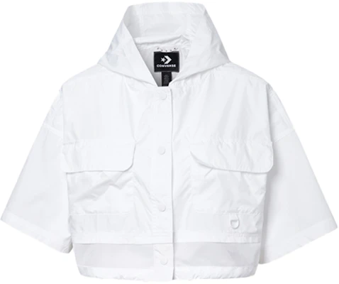 (Women) Converse White Casual Loose Fit Short Jacket 10018960-A03 Buy (Women) Converse White Casual Loose Fit Short Jacket 10018960-A03