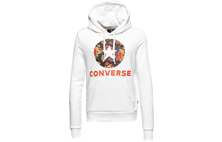 (Women) Converse White Hoodie with Printed Letter Design 10017331-A01