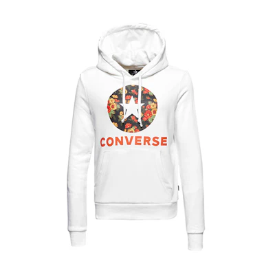 (Women) Converse White Hoodie with Printed Letter Design 10017331-A01