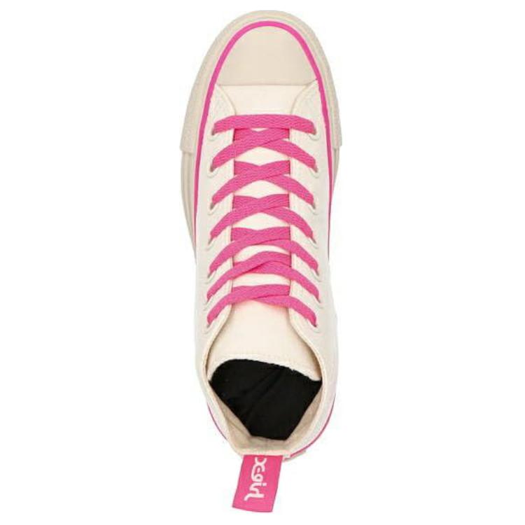 Lookbook 匡威 All Star R X-GIRL 高筒舒适防滑帆布鞋 女款 白粉色