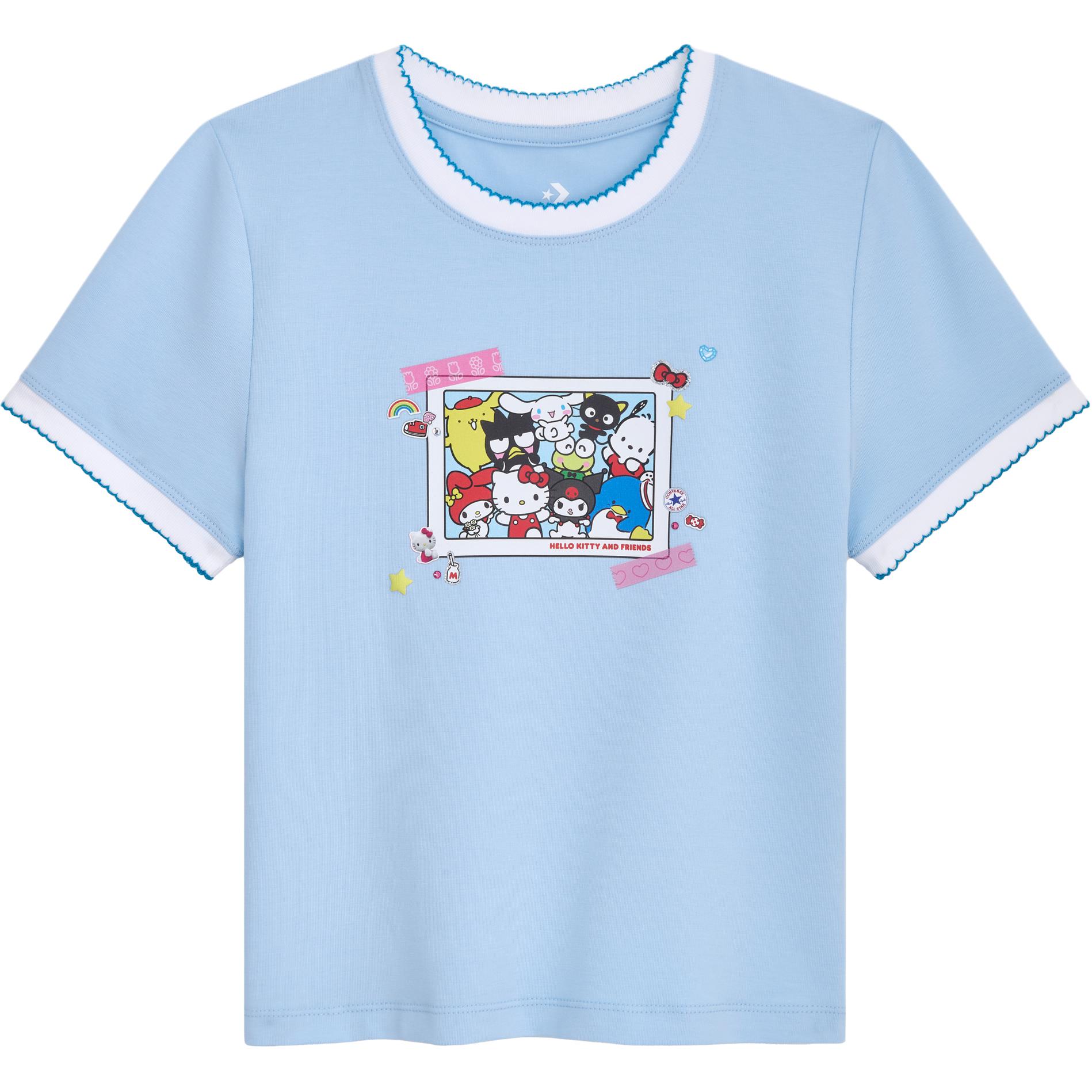 (Women) Converse x Hello Kitty Collaboration Casual Outdoor Short Sleeve T-Shirt CVW5T519-C9E