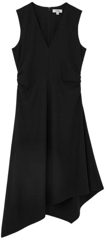 women-cos-black-v-neck-asymmetric-midi-a-line-sleeveless-dress-1223501004