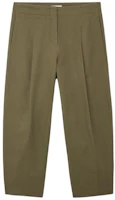 (Women) COS Cropped Barrel Pleat Straight Pants Khaki Green 1215461002 (Women) COS Cropped Barrel Pleat Straight Pants Khaki Green 1215461002