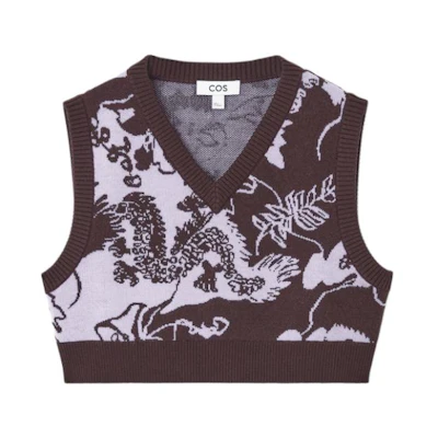 (Women) COS Lunar New Year Sleeveless Tank Top Dark Brown/Purple 1207656001