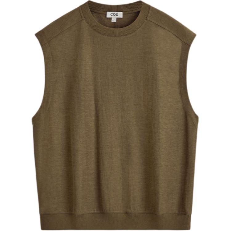 COS Minimalist Solid Color Commuter Crew Neck Comfortable Tank Top - Men 1327371002