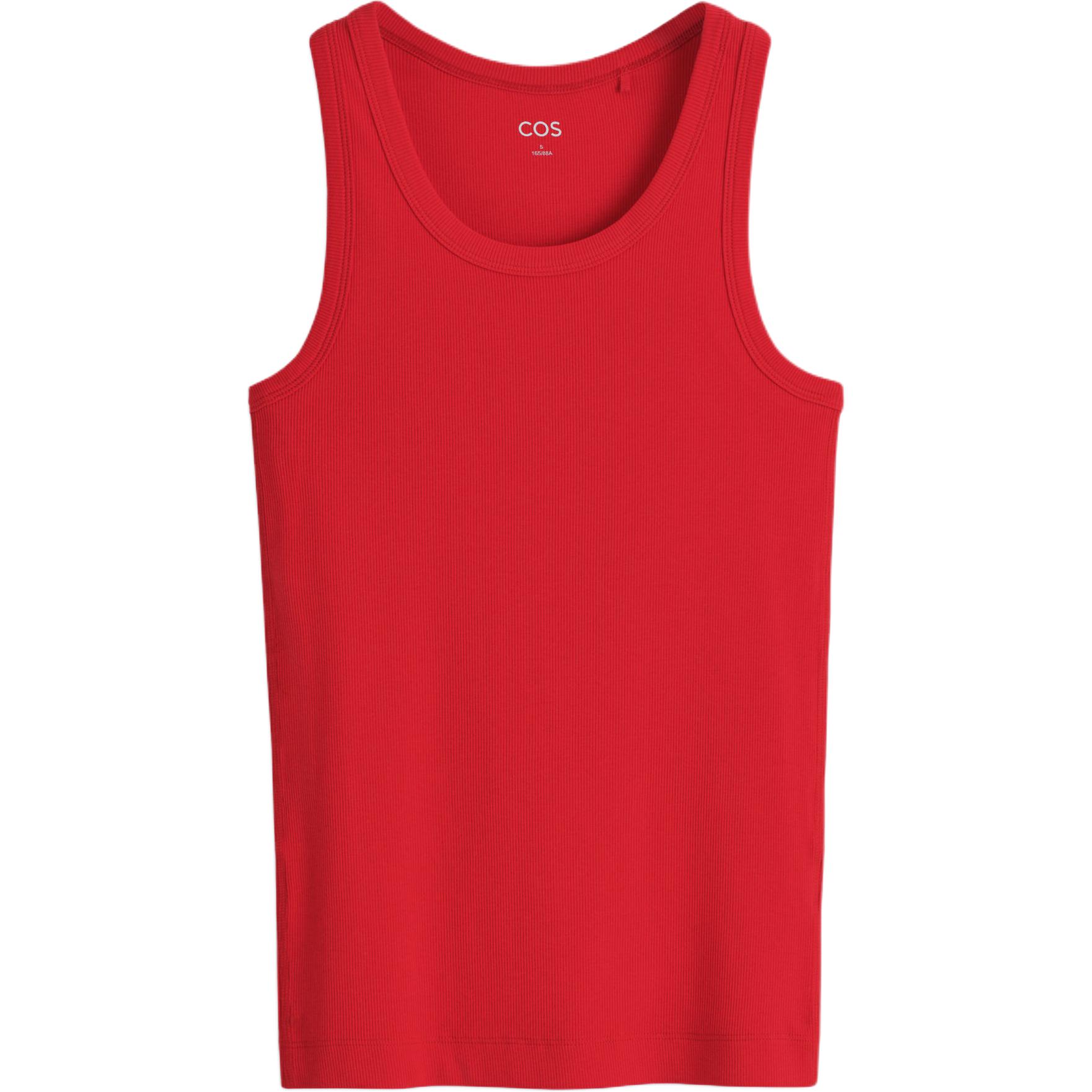 (Women) COS Ribbed Tank Top - Solid Color, Soft, Slim Fit, Scoop Neck 888940084