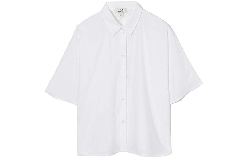 (Women) COS White Solid Color Button-Up Shirt 1163838001