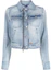Buy (W) Chaqueta Vaquera Corta con Cremallera y Cuello en Azul de COURRÈGES. 223DBL097DE00167011