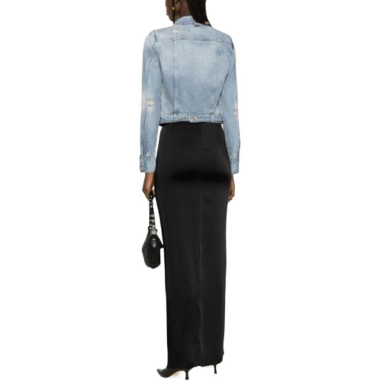 Shop (W) Chaqueta Vaquera Corta con Cremallera y Cuello en Azul de COURRÈGES. 223DBL097DE00167011