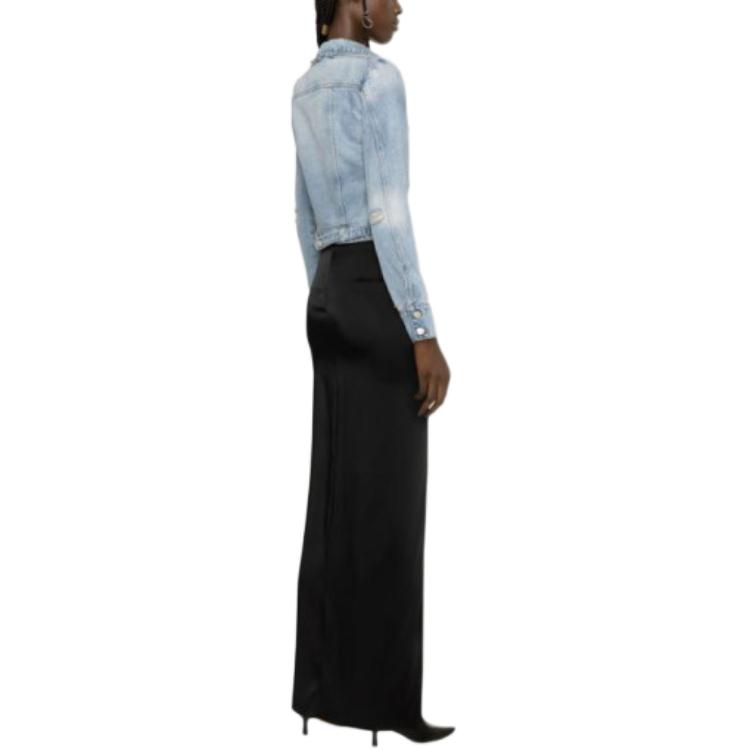 Purchase (W) Chaqueta Vaquera Corta con Cremallera y Cuello en Azul de COURRÈGES. 223DBL097DE00167011