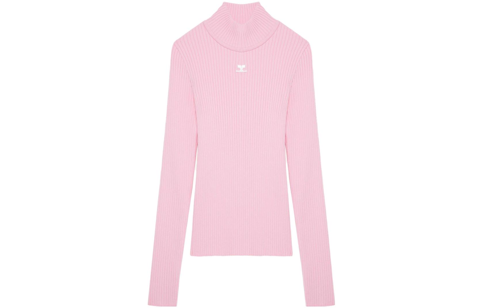 Order (W) COURRÈGES Baju Sejuk Pink Leher Tinggi Knit 422mpu022fi00015000