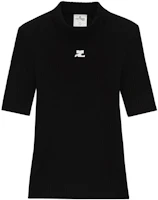 (Women) Courrèges COURREGES Black Knit Sweater - Casual Solid Half-Turtleneck Top PERMPU026FI00019999 (Women) Courrèges COURREGES Black Knit Sweater - Casual Solid Half-Turtleneck Top PERMPU026FI00019999