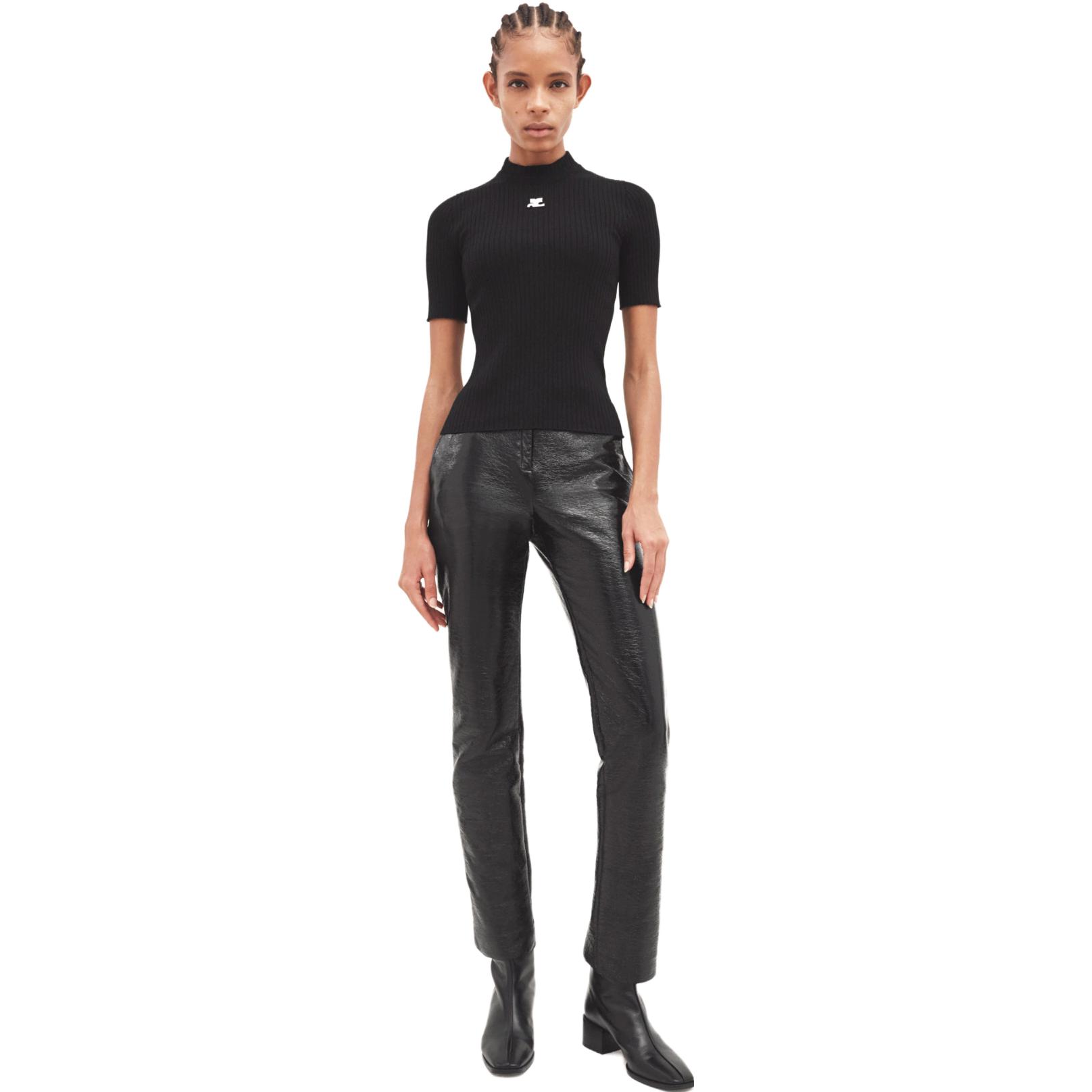 Lookbook (W) Courrèges 黑色針織毛衣 - 休閒半高領上衣 PERMPU026FI00019999