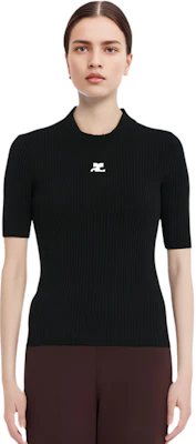 (W) Courrèges 黑色針織毛衣 - 休閒半高領上衣 PERMPU026FI00019999 Purchase (W) Courrèges 黑色針織毛衣 - 休閒半高領上衣 PERMPU026FI00019999
