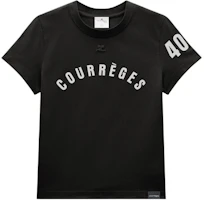 (Women) Courrèges COURREGES Black Logo Print Short-Sleeve Crewneck T-Shirt. 124JTS006JS01129999 (Women) Courrèges COURREGES Black Logo Print Short-Sleeve Crewneck T-Shirt. 124JTS006JS01129999