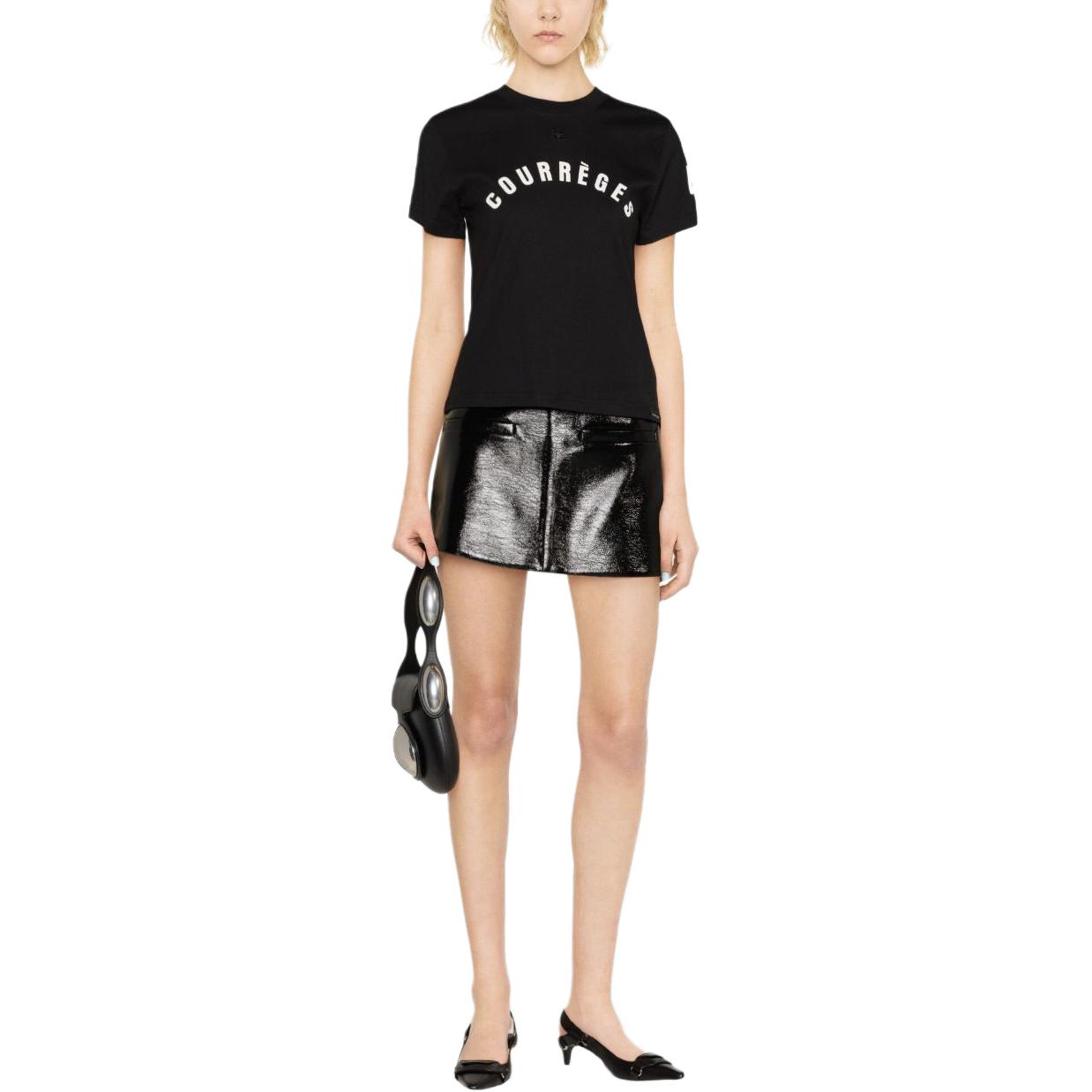 Lookbook (W) Courrèges 黑色短袖圓領LOGO印花T恤 124JTS006JS01129999