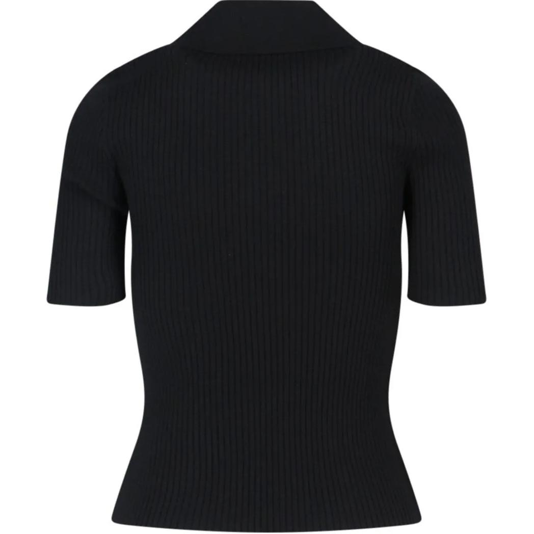 Lookbook (W) Polo Negro Courrèges con Logo y Mangas Cortas. VESMPO029FI0001-9999