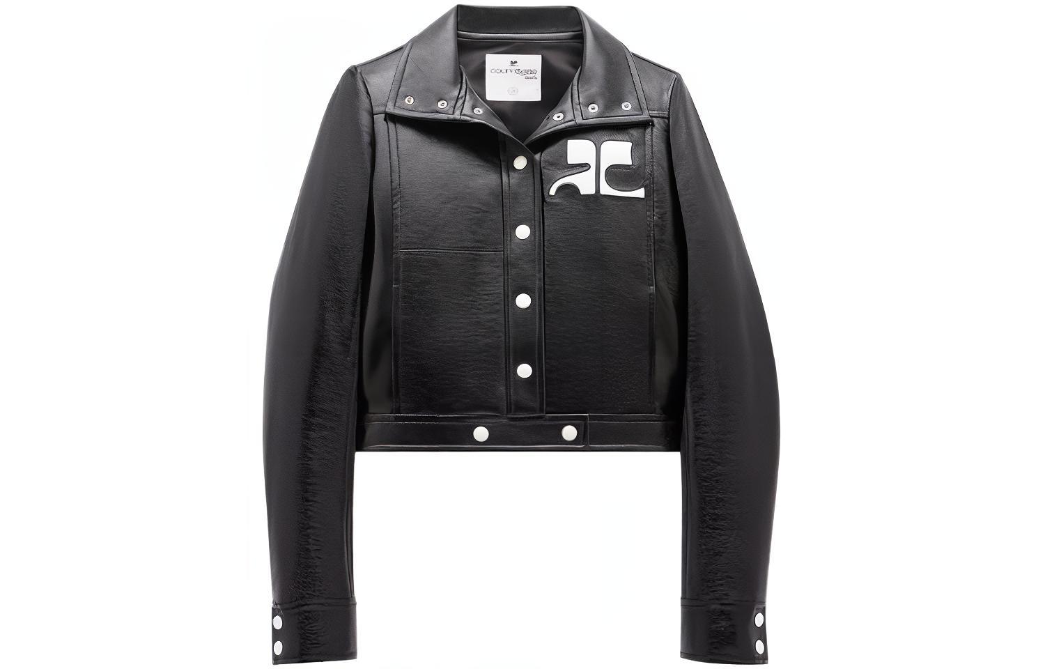 (Women) Courrèges COURREGES  Black Slim-Fit Cropped Long-Sleeve Jacket. PERCBL005VY00149999