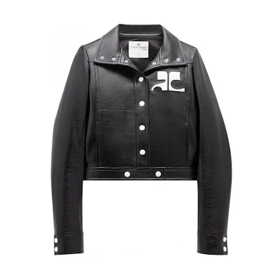 (Women) Courrèges COURREGES Black Slim-Fit Cropped Long-Sleeve Jacket. PERCBL005VY00149999