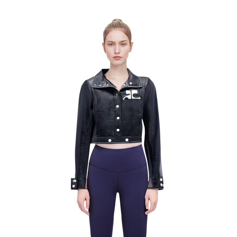 Details for (W) Courrèges 黑色修身短款长袖夹克. PERCBL005VY00149999