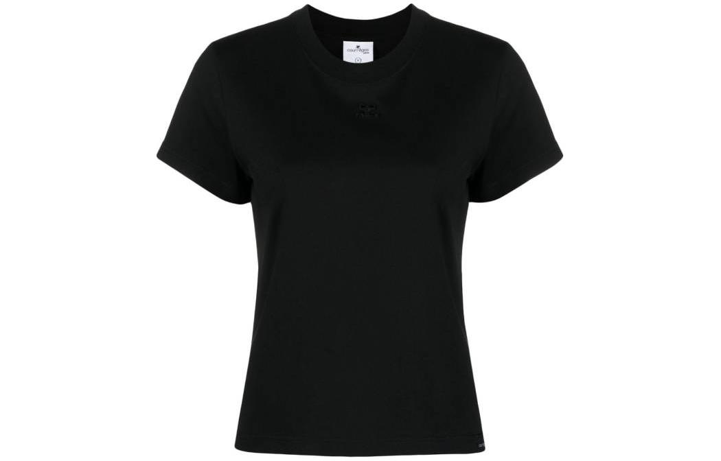 (Women) Courrèges COURREGES  Black Solid Color Crewneck Short Sleeve T-Shirt 423JTS006JS01079999