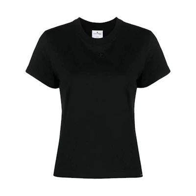 (Women) Courrèges COURREGES Black Solid Color Crewneck Short Sleeve T-Shirt 423JTS006JS01079999