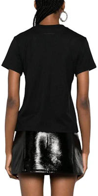 (W) Courrèges 黑色纯色圆领短袖T恤 423JTS006JS01079999 Purchase (W) Courrèges 黑色纯色圆领短袖T恤 423JTS006JS01079999
