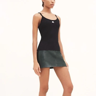 (W) Courrèges COURREGES 黑色针织坦克背心 - 美式无袖上衣 PERMDE012FI00019999 Purchase (W) Courrèges COURREGES 黑色针织坦克背心 - 美式无袖上衣 PERMDE012FI00019999