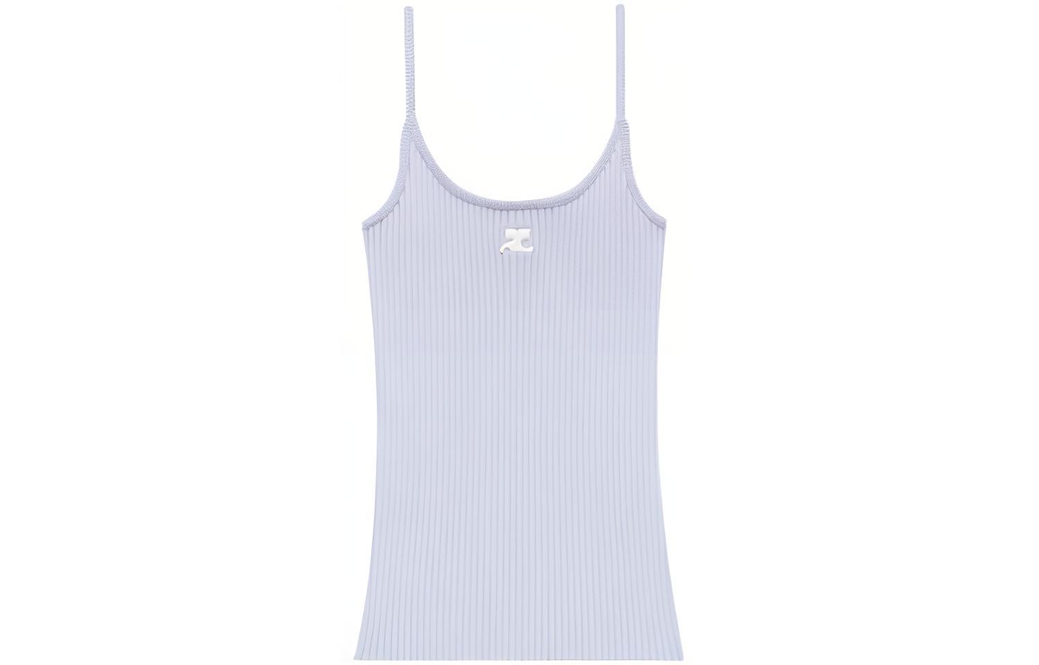(Women) Courrèges COURREGES  Knitted Tank Top Sky Blue - Trendy Minimalist Style PERMDE012FI00017005