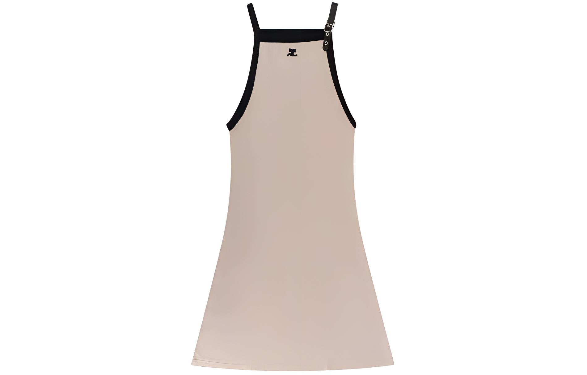 (Women) Courrèges COURREGES  Pink Colorblock Logo Midi Slip Dress 124JR0364JS0070B093