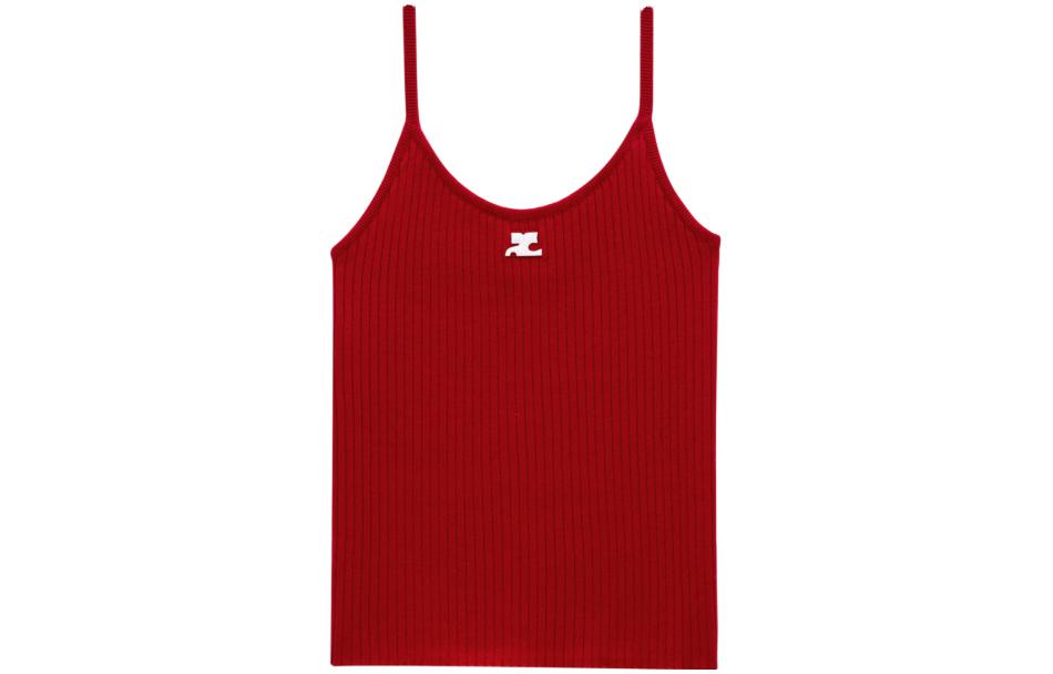 (Women) Courrèges COURREGES  Red Minimalist Tank Top PERMDE012FI00014034