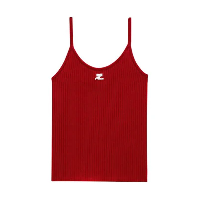 (Women) Courrèges COURREGES Red Minimalist Tank Top PERMDE012FI00014034